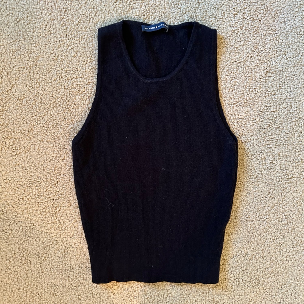 brandy melville wool black sweater tank
